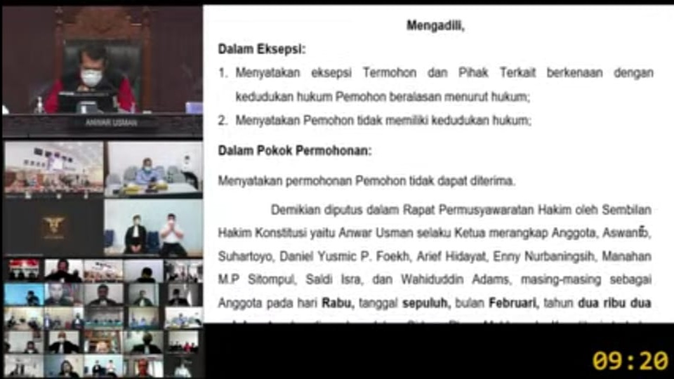 Gugatan Nessy-Imam Juga Kandas di MK