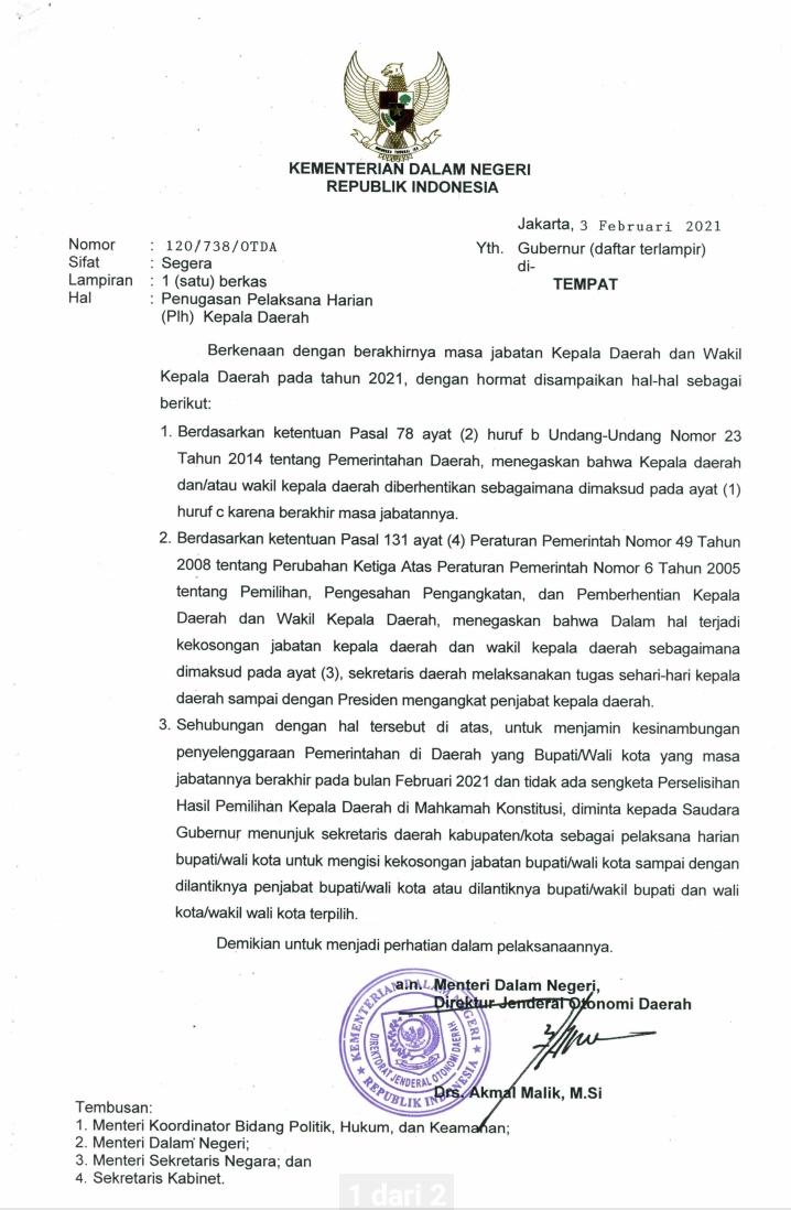 Sekkot Jabat Plh. Wali Kota