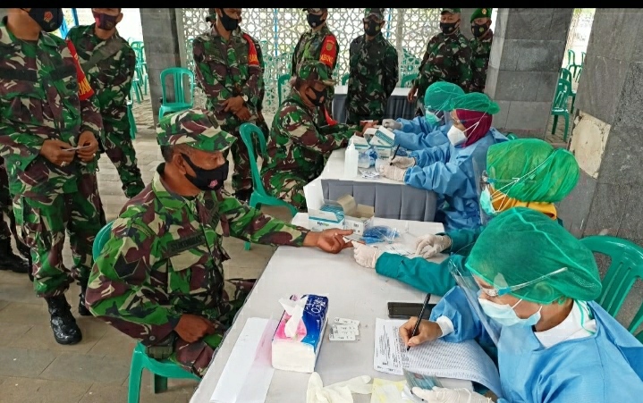 Ratusan Personel Kodim 0424 Rapid Tes Antibodi