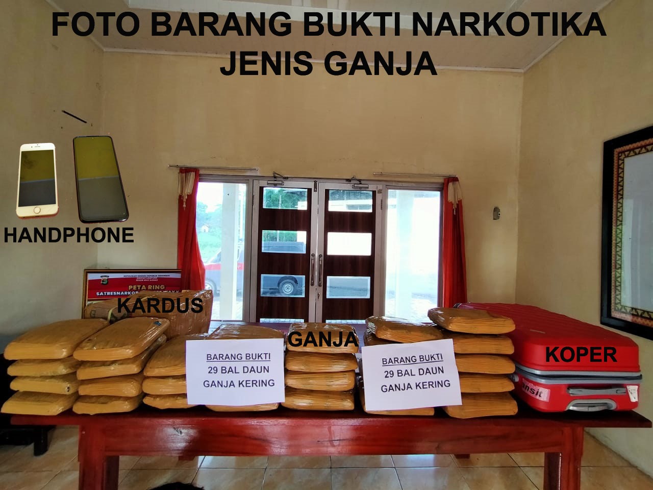 Big Fish ! Polres Waykanan Amankan 28 Kilogram Paket Ganja