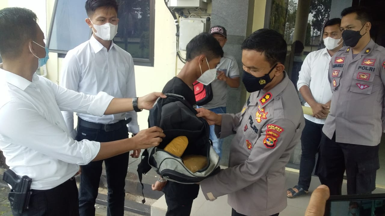 Bawa 1,65 Kg Ganja, Bandar Narkoba Diamankan Polres Lamtim