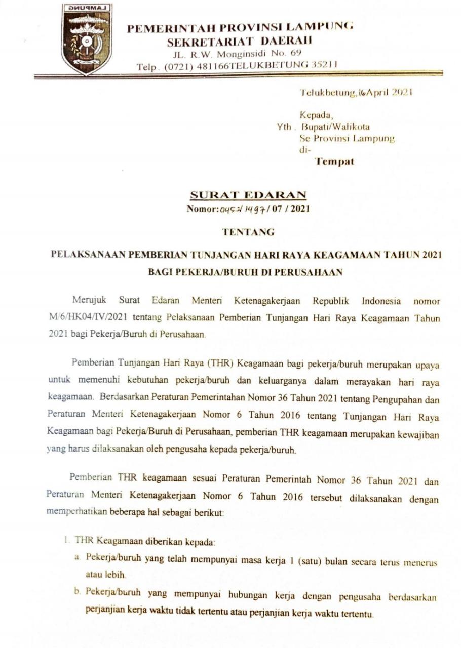 THR Dibayar Paling Lambat H-7, Perusahaan Tak Boleh Bayar Nyicil