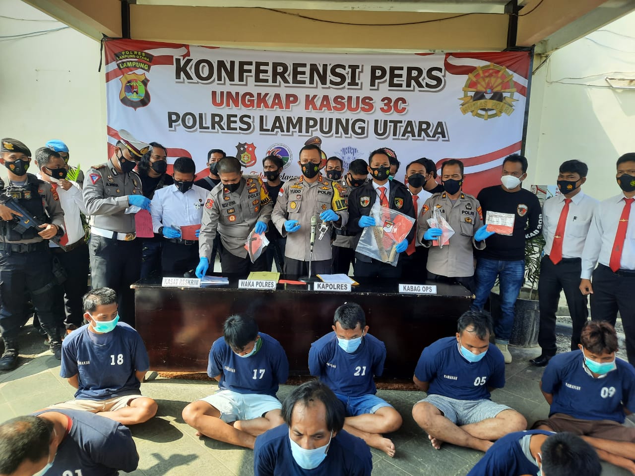 Polres Lampura Amankan 8 Tersangka, Satu Diantaranya Dihadiahi Timah Panas