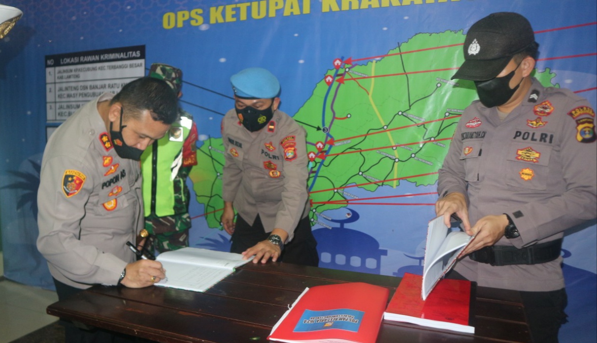 Kapolres Lamteng Monitoring Pos Operasi Ketupat Krakatau 2021