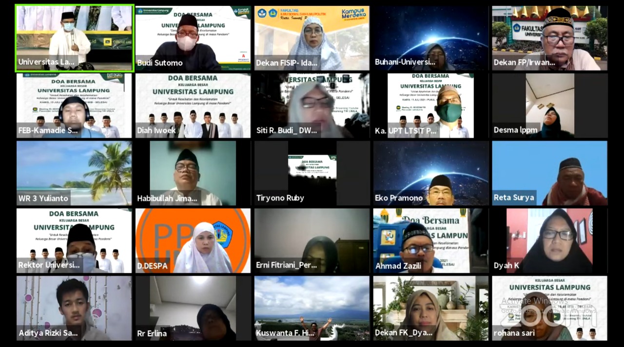 Keluarga Besar Unila Gelar Doa Bersama