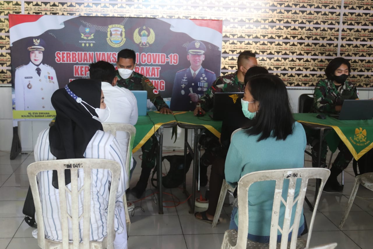 Kodim 0410/KBL Terus Laksanakan Giat Serbuan Vaksinasi