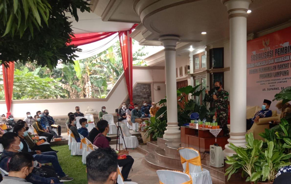 Danramil TKT Kodim 0410/KBL Berikan Materi Ideologi Pancasila