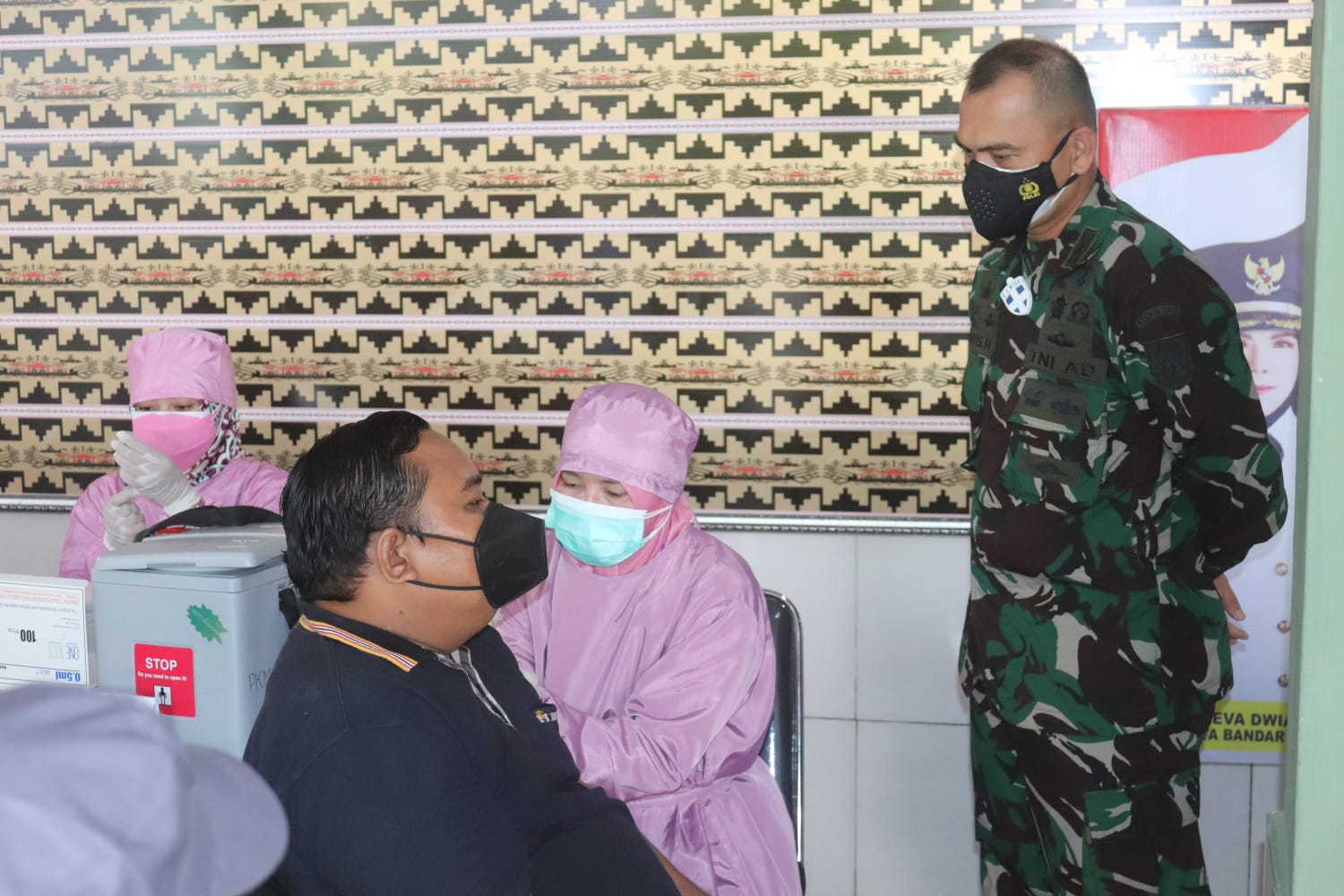 Dandim 0410/KBL Terus Pantau Kegiatan Vaksinasi di Makodim Setempat