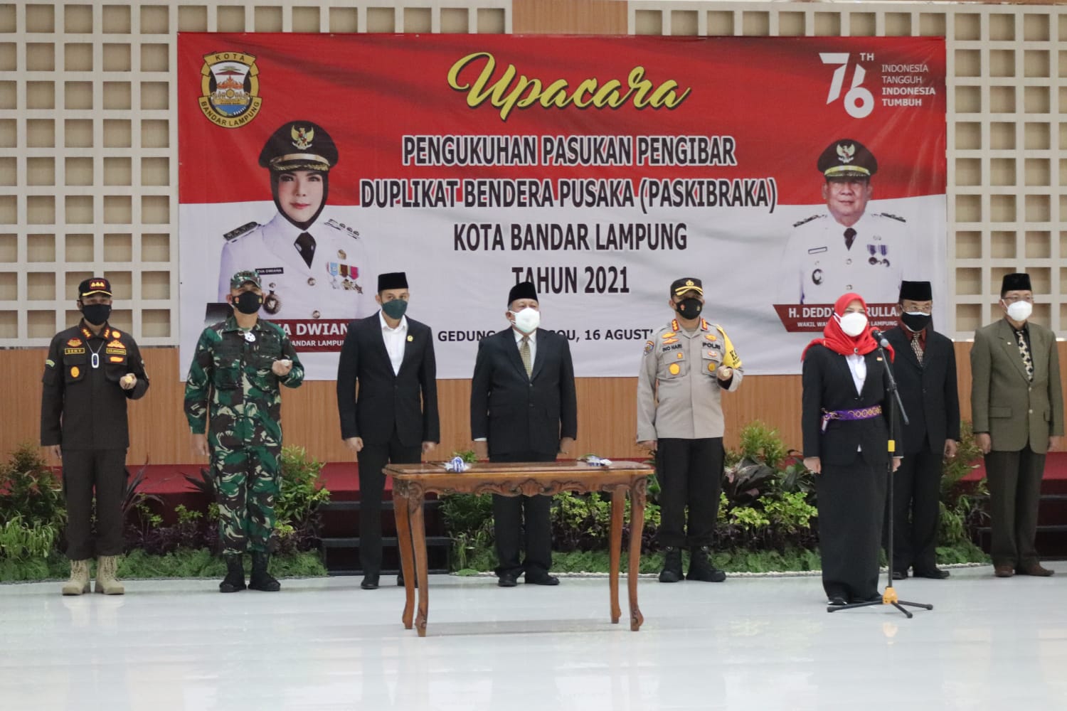 Dandim 0410/KBL Hadiri Pengukuhan Pasukan Paskibraka