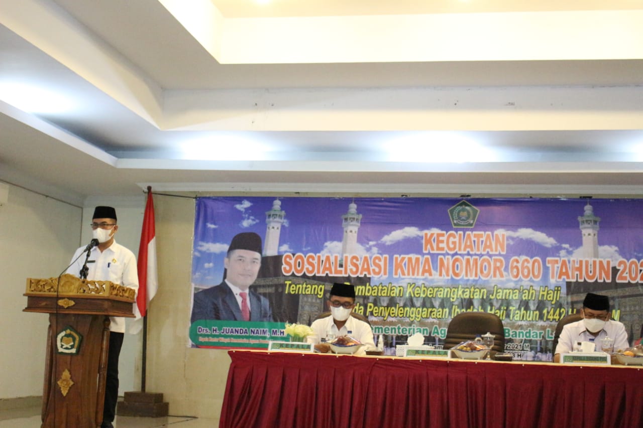 PHU Kemenag Bandarlampung Sosialiasi Pembatalan Keberangkatan Haji