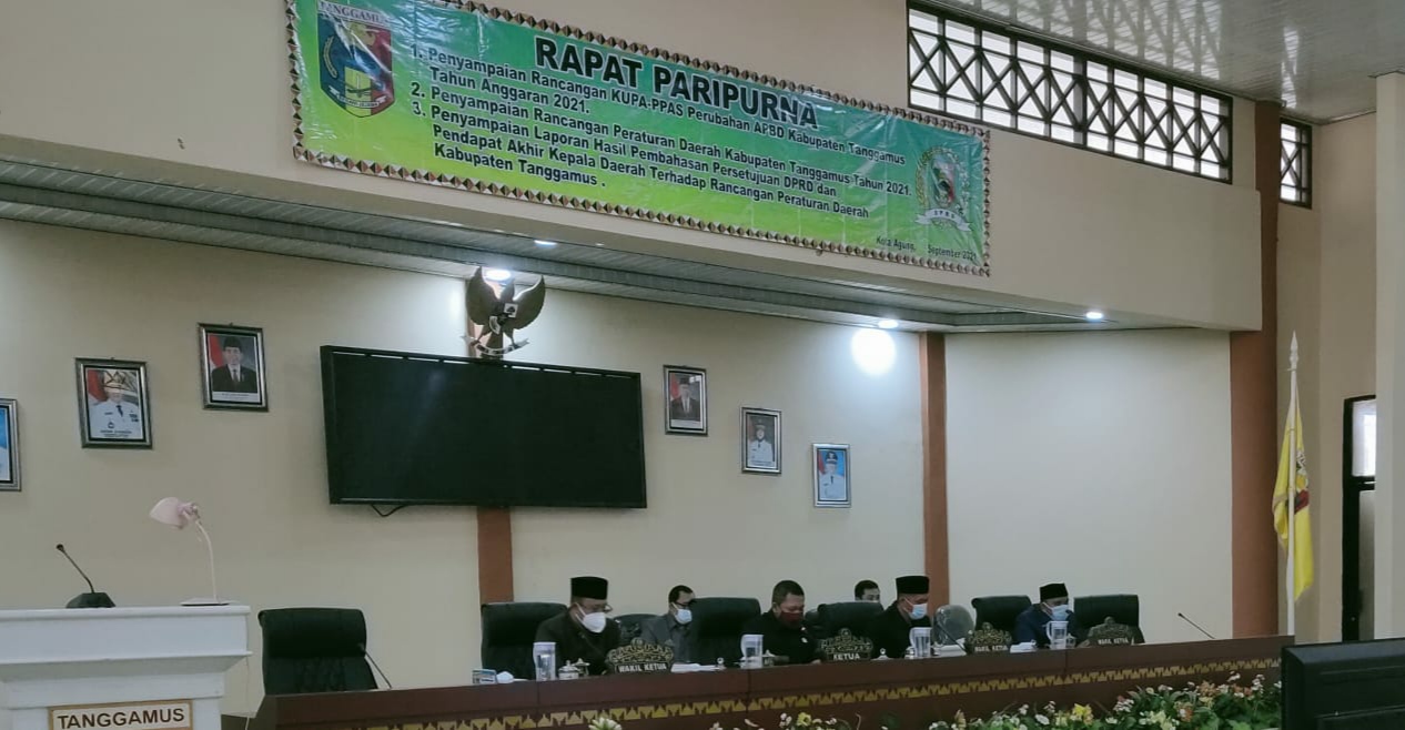 DPRD Tanggamus Gelar Rapat Paripurna Penyampaian KUPA-PPAS Perubahan APBD 2021