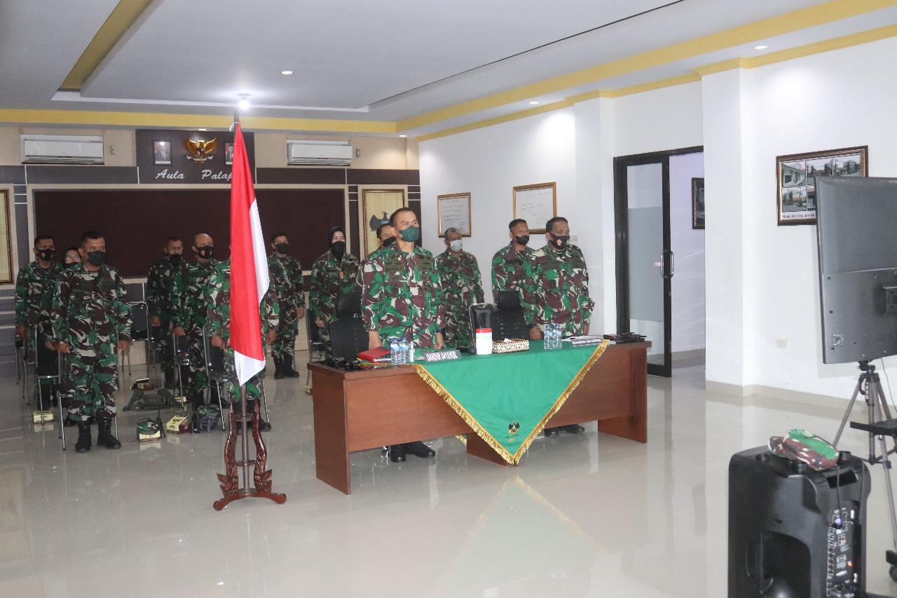 Didampingi Kasdim, Dandim 0410/KBL Ikuti Giat Penilaian Mandiri