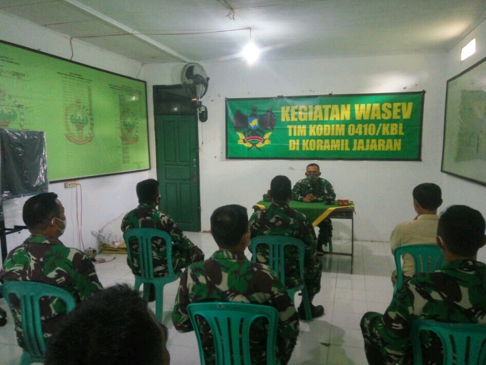 Kodim 0410/KBL Laksanakan Pengawasan Wasev Binter