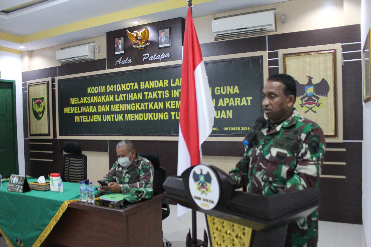 Tingkatkan Kemampuan Aparat Intelejen, Kodim 0410/KBL Lasanakan Lattis Intel