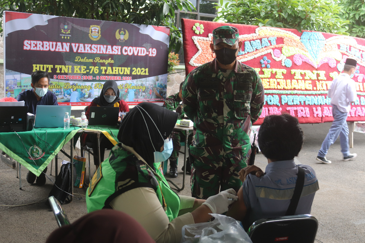 Dandim 0410/KBL Pantau Giat Vaksinasi