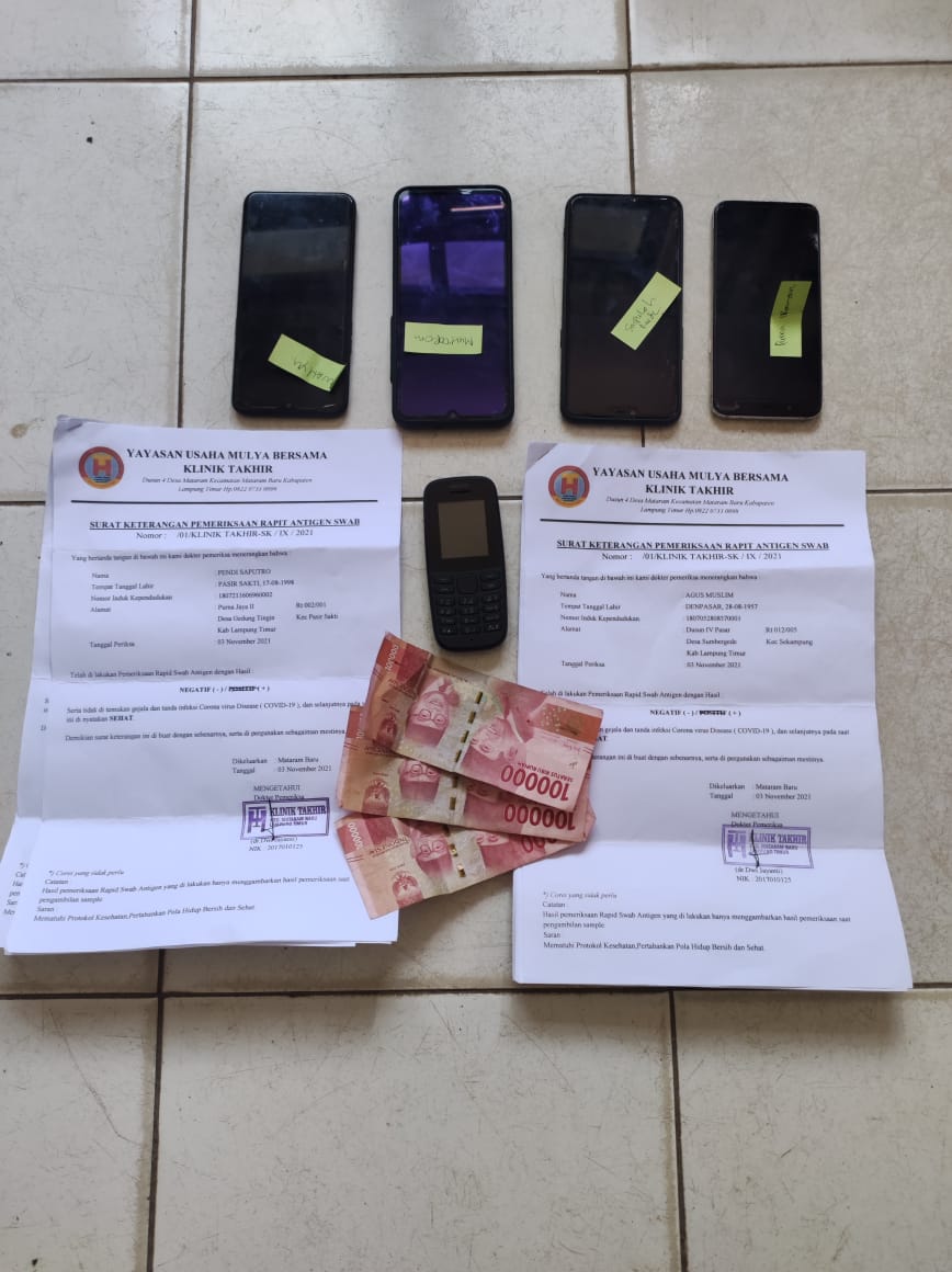 Polres Lamtim Amankan Tiga Pengedar Surat Antigen Palsu
