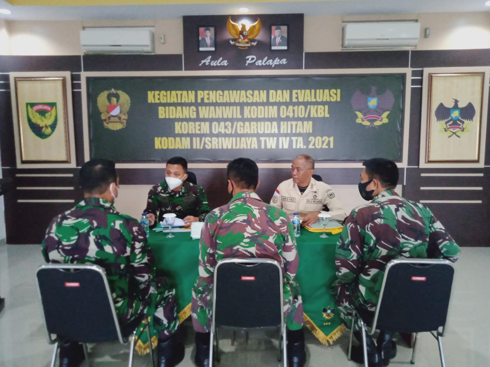 Kasdim 0410/KBL Sambut Kunker Tim Wasev Bidang Wanwil Sterad TW IV TA 2021