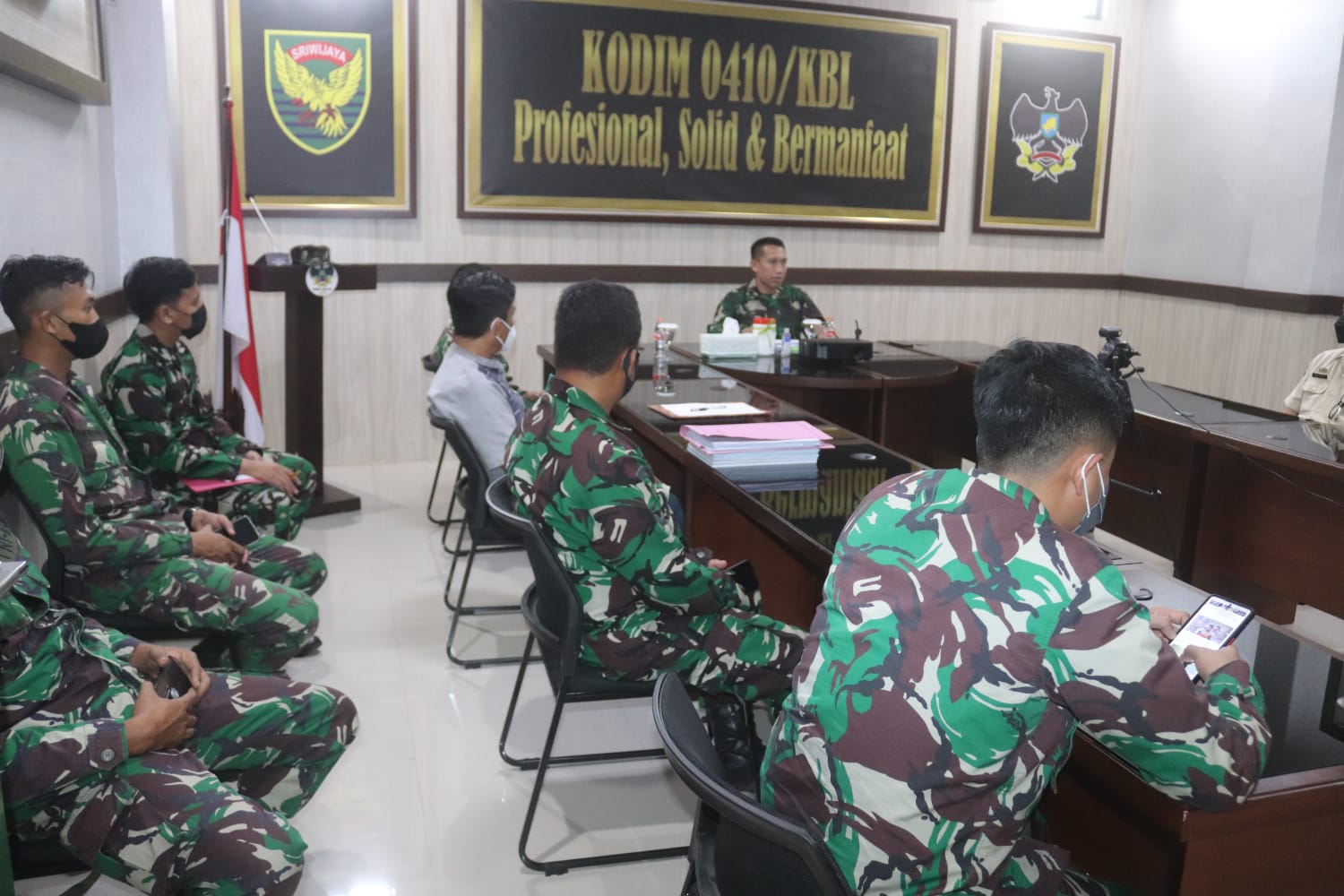 Kodim 0410/KBL Terima Kunjungan Tim Dalproggar Kodam II/Sriwijaya