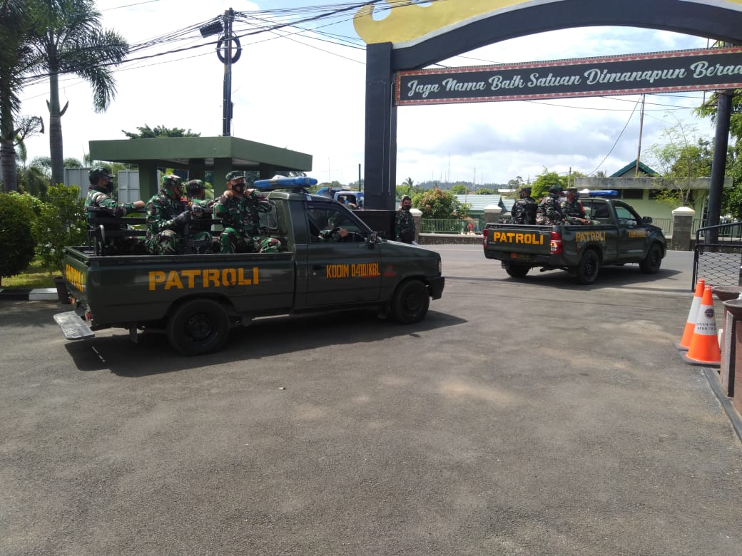 Tim Patroli SS-SB Kodim 0410/KBL Laksanakan Patroli Wilayah Kota Bandar Lampung
