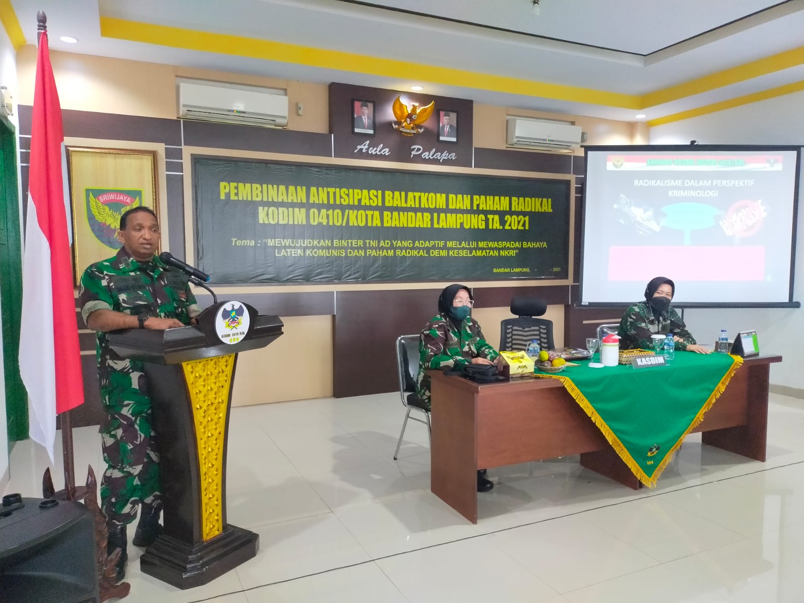 Kodim 0410/KBL Gelar Kegiatan Pembinaan Antisipasi Balatkom dan Paham Radikal Tahun 2021