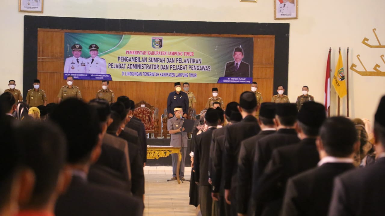Ratusan Pejabat Lamtim Demisioner Kembali Dilantik