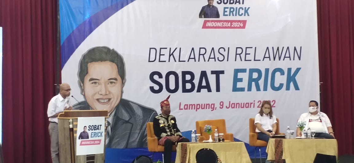 Menuju 2024, Relawan Erick Thohir di 10 Provinsi Dideklarasikan Termasuk di Lampung