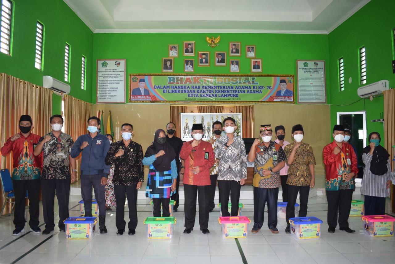 Kemenag Kota Bandarlampung Gelar Baksos Dalam Rangka Peringati HAB Kemenag Ke-76 Tahun 2022