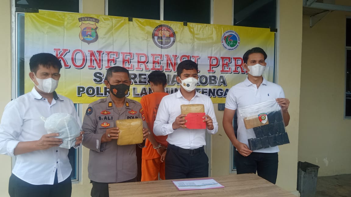 Bandar Narkoba yang Diamankan di Lamteng Mengaku Dapat Ganja Dari Bandarlampung