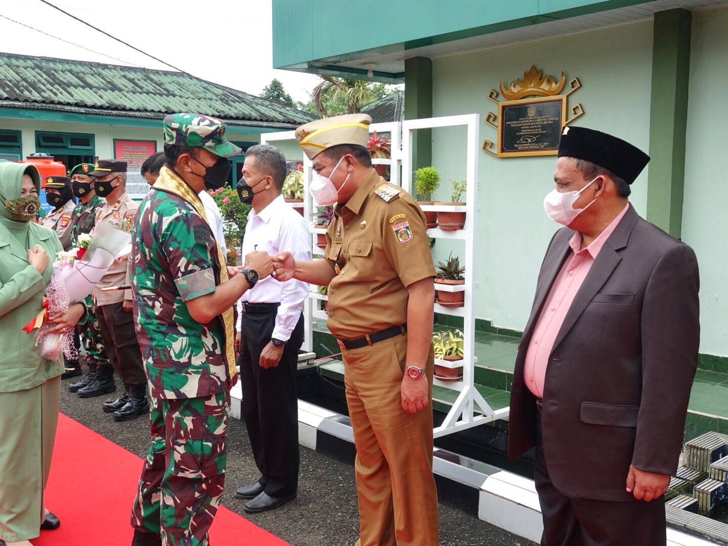 Danrem ke Kodim 0411/KM, Disambut Forkopimda Lamteng dan Metro