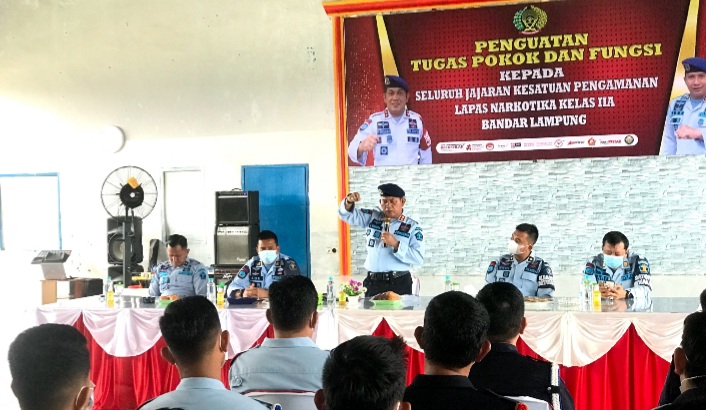 Penguatan Tusi Jajaran Pengamanan, Kalapas Narkotika Bandar Lampung: Bekerjalah Sesuai SOP