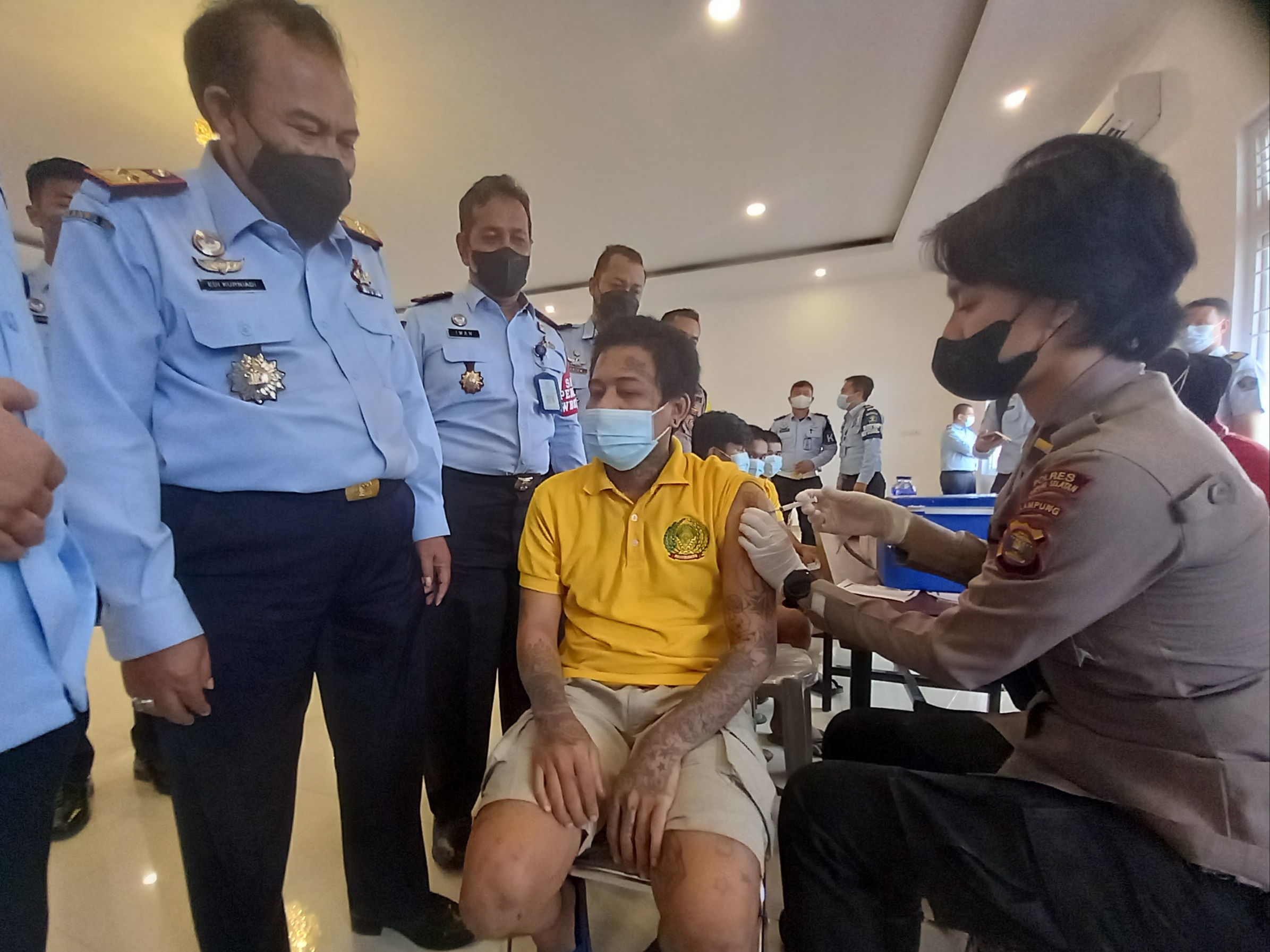 Cegah Omicron, 107 Warga Binaan Rutan Kelas 1 Bandarlampung Divaksinasi