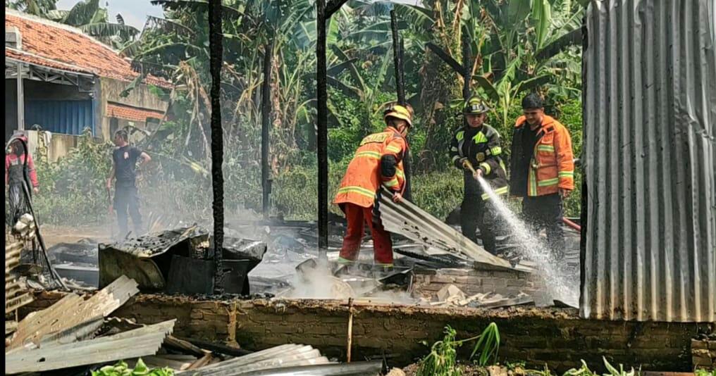Diduga Lupa Matikan Kompor, Rumah Security Perumahan Citra Garden Ludes Terbakar