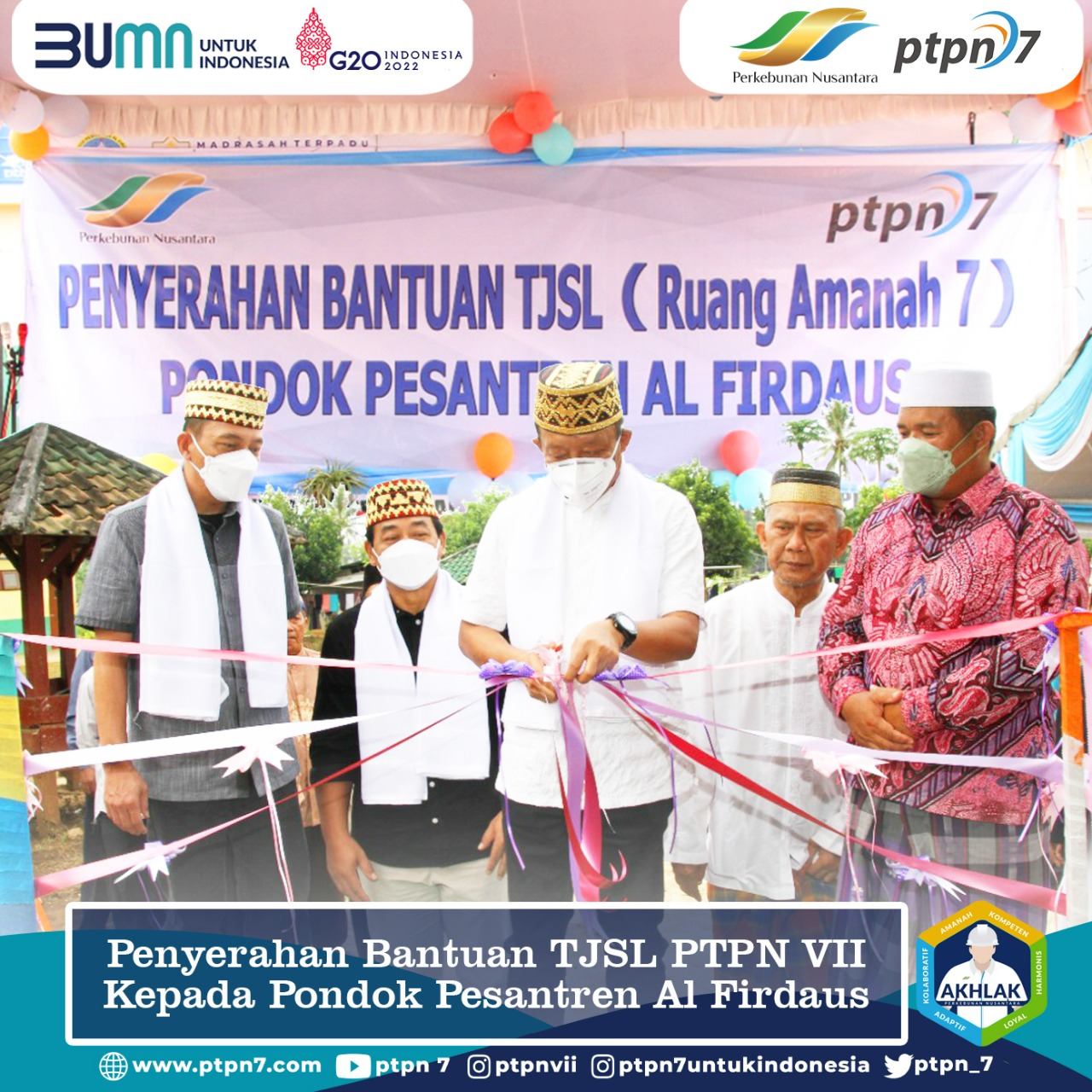 Direktur PTPN VII Serahkan Asrama Amanah 7 Ponpes Alfirdaus